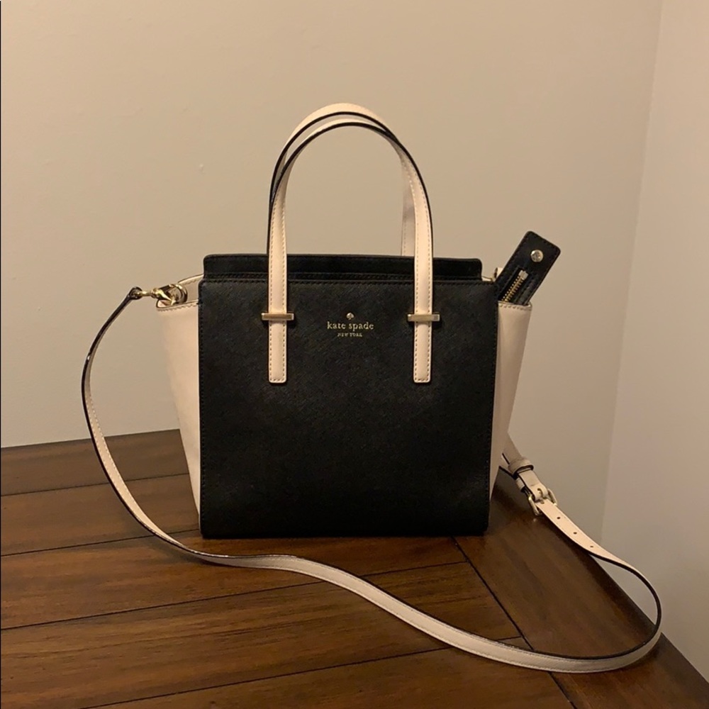 Kate Spade Black & white crossbody/ tote purse